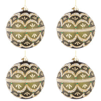 Palline di Natale in Vetro Verde e Perline Beloved Diametro: 100 mm