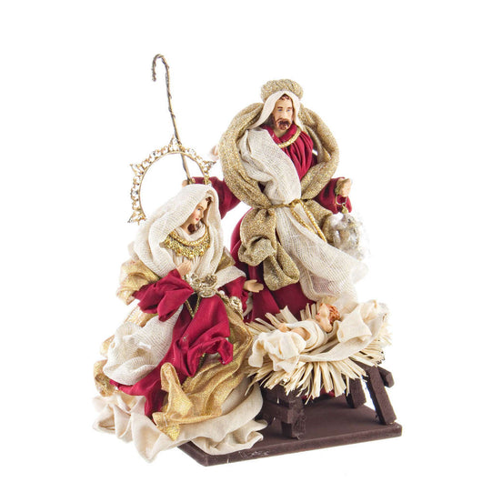 Natività per Presepe con Vestiti in Tessuto Bordeaux Bizzotto