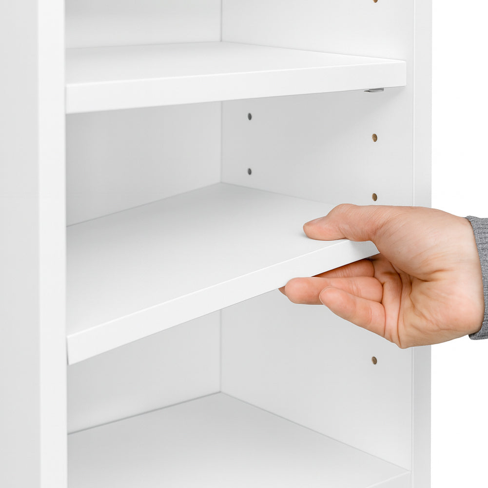 Armadio da Bagno Alto Mobiletto 2 Ante e 1 Cassetto Bianco Armadietto 20x180 cm