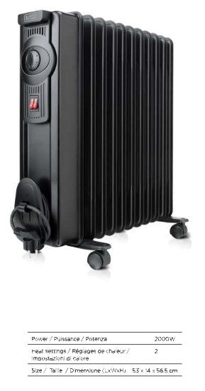 RADIATORE AD OLIO BLACK & DECKER MOD.BXRA 2000E - 11 ELEMENTI