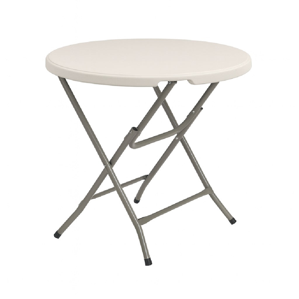 Tavolo Pieghevole in Resina HDPE 80x80 H74cm Richiudibile Salvaspazio Bianco