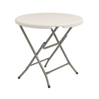 Tavolo Pieghevole in Resina HDPE 80x80 H74cm Richiudibile Salvaspazio Bianco