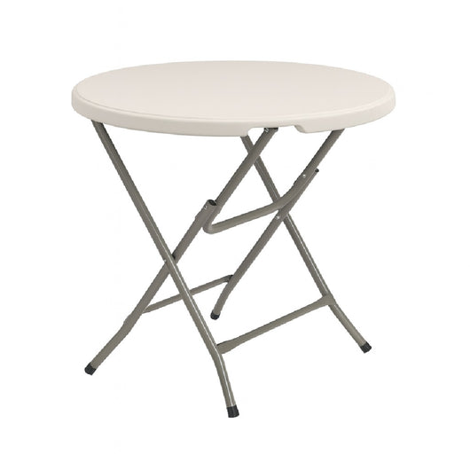Tavolo Pieghevole in Resina HDPE 80x80 H74cm Richiudibile Salvaspazio Bianco