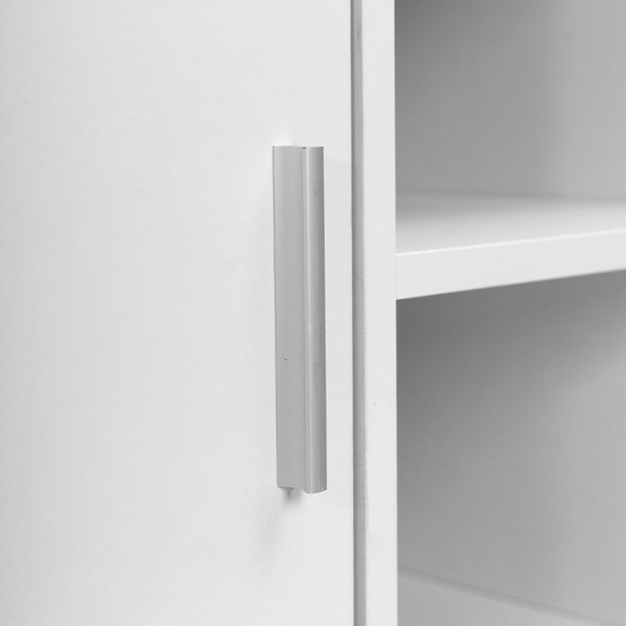 Mobile Porta Stampante con Anta e Ripiani Mobiletto Ufficio Multiuso 60x50x65cm