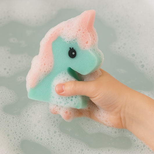 kit 4 Spugne Bagno Corpo Colorate Forme Miste Frutta Unicorno Arcobaleno Bambini Adulti