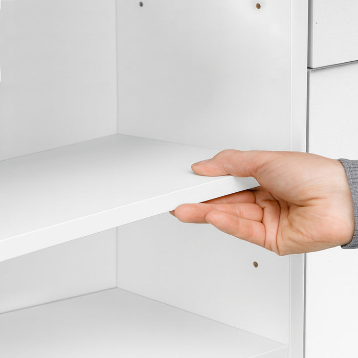 Schedario da Ufficio Porta Stampante Mobile Cassettiera 5 Cassetti 1 Anta Bianco