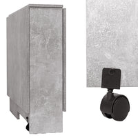 Tavolo da Pranzo Salvaspazio Scrivania Pieghevole con Ruote Cemento 140x75x74cm