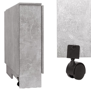 Tavolo da Pranzo Salvaspazio Scrivania Pieghevole con Ruote Cemento 140x75x74cm