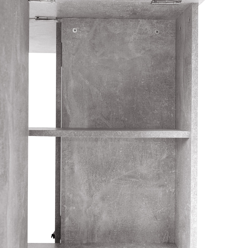 Tavolo da Pranzo Salvaspazio Scrivania Pieghevole con Ruote Cemento 140x75x74cm