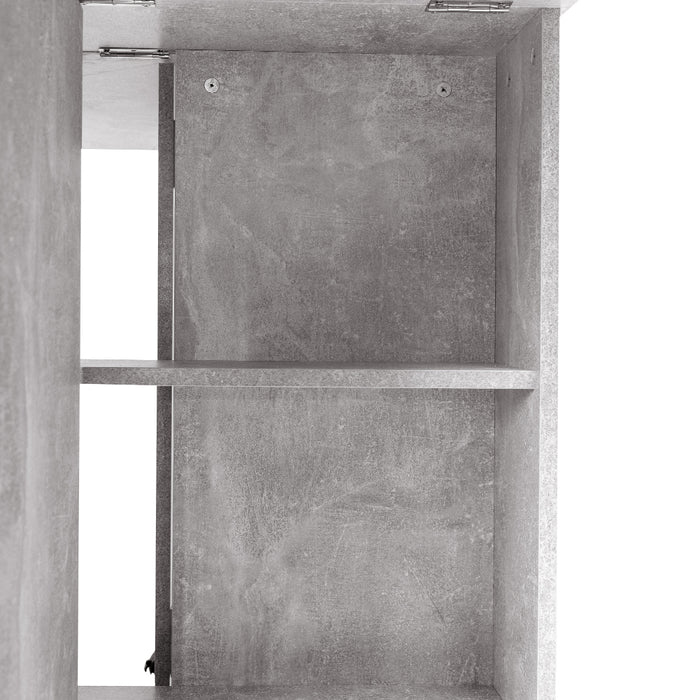 Tavolo da Pranzo Salvaspazio Scrivania Pieghevole con Ruote Cemento 140x75x74cm