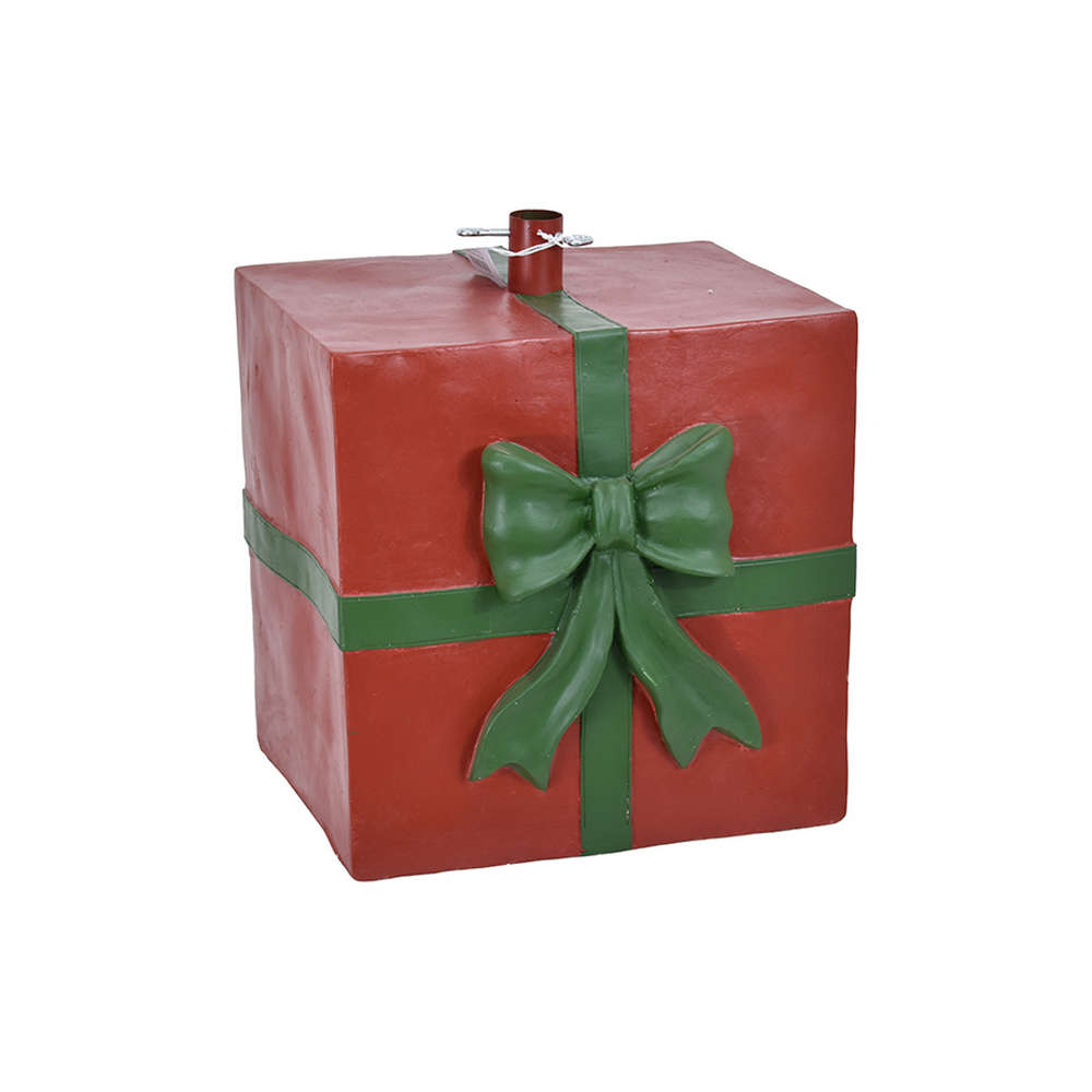 Base Albero di Natale Pacco Rosso con Fiocco