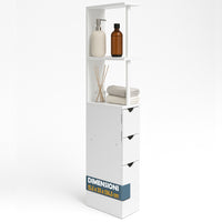 Mobile Bagno Alto Salvaspazio in Legno con 3 Cassetti e 2 Ripiani 33x15x136cm