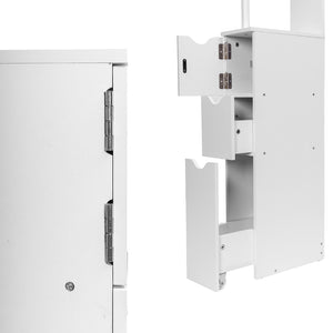 Mobile Bagno Alto Salvaspazio in Legno con 3 Cassetti e 2 Ripiani 33x15x136cm