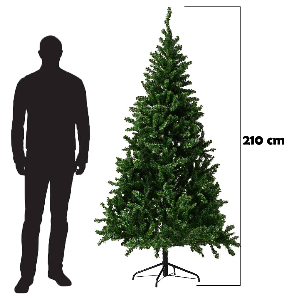 Albero di Natale Verde Monte Saturno 210 cm e 1037 Rami Decorazione Natalizia