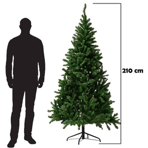 Albero di Natale Verde Monte Saturno 210 cm e 1037 Rami Decorazione Natalizia