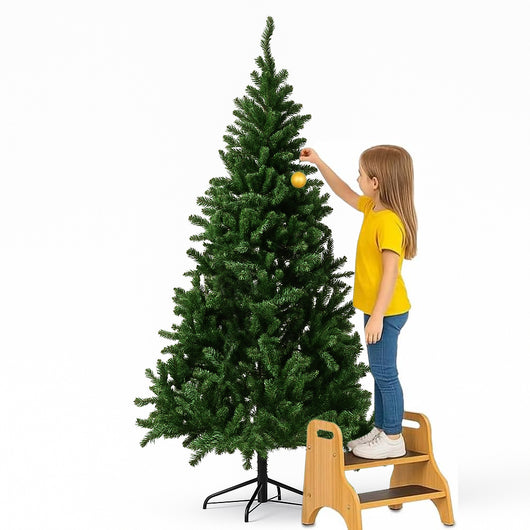 Albero di Natale Verde Monte Saturno 180 cm e 650 Rami Decorazione Natalizia