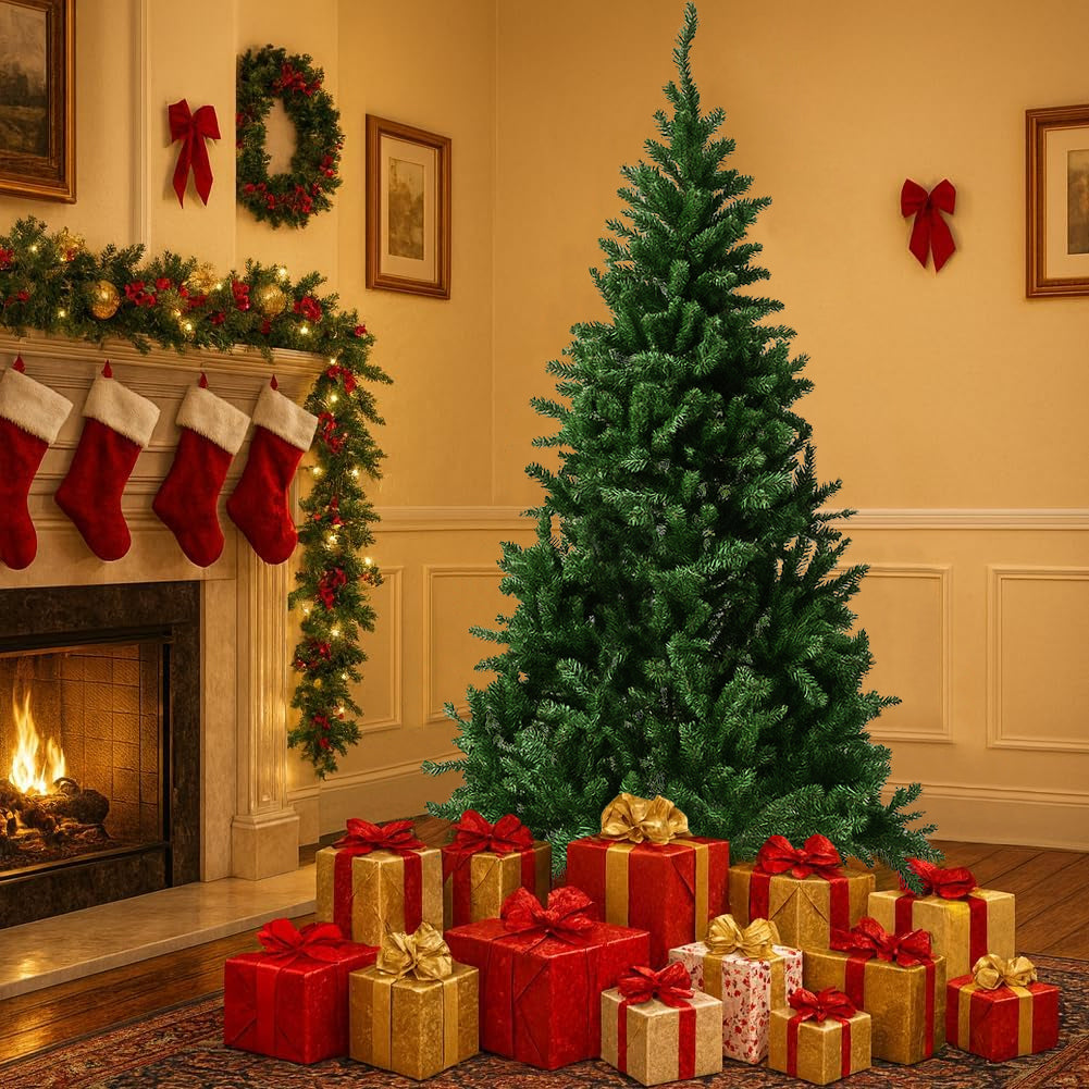 Albero di Natale Verde Monte Saturno 180 cm e 650 Rami Decorazione Natalizia