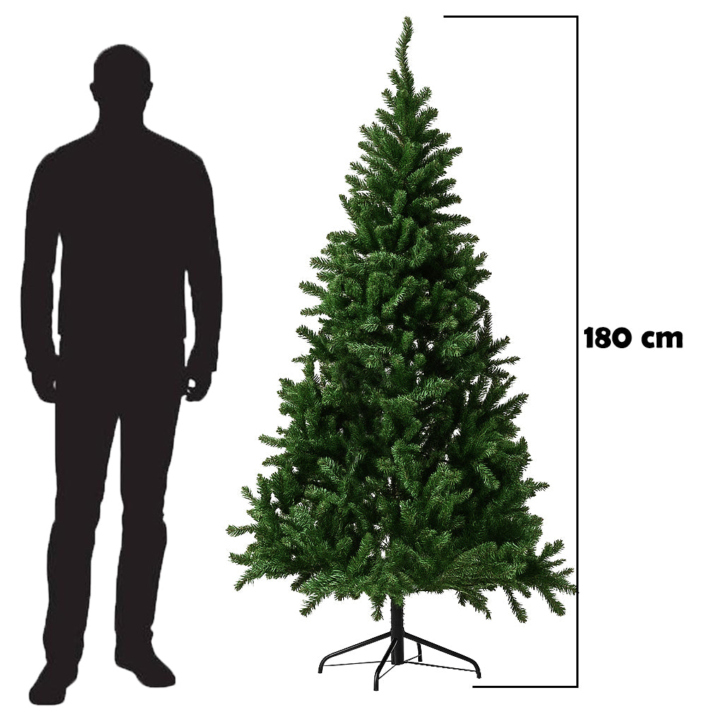 Albero di Natale Verde Monte Saturno 180 cm e 650 Rami Decorazione Natalizia