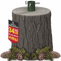 Base Supporto Albero di Natale Grigio Tronco Natalizio 34cm Realistico Universale