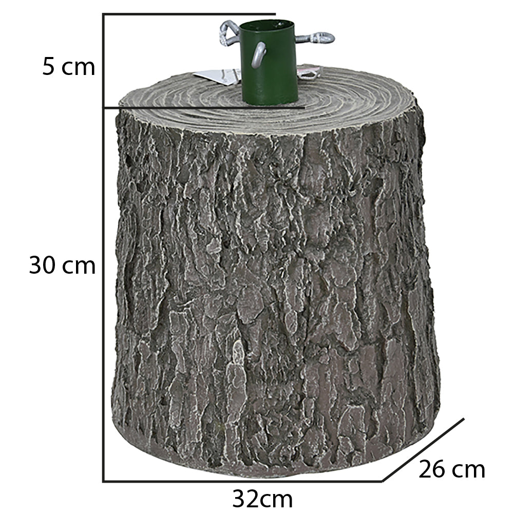 Base Supporto Albero di Natale Grigio Tronco Natalizio 34cm Realistico Universale