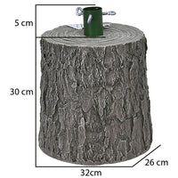 Base Supporto Albero di Natale Grigio Tronco Natalizio 34cm Realistico Universale