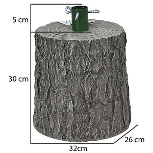 Base Supporto Albero di Natale Grigio Tronco Natalizio 34cm Realistico Universale
