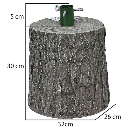 Base Supporto Albero di Natale Grigio Tronco Natalizio 34cm Realistico Universale