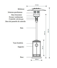 STUFA AEREA DA PATIO A INFRAROSSI 13 kW – COLORE BIANCO