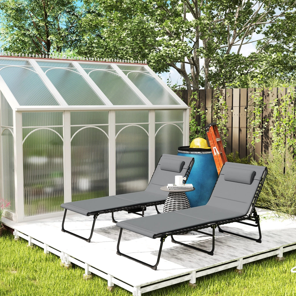 Lettino solarium pieghevole 2 posti ¨C zephmum ¨C grigio scuro con cuscino