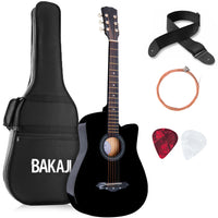 Chitarra Acustica Nera 38" per Principianti Custodia Kit Corde Plettri Tracolla