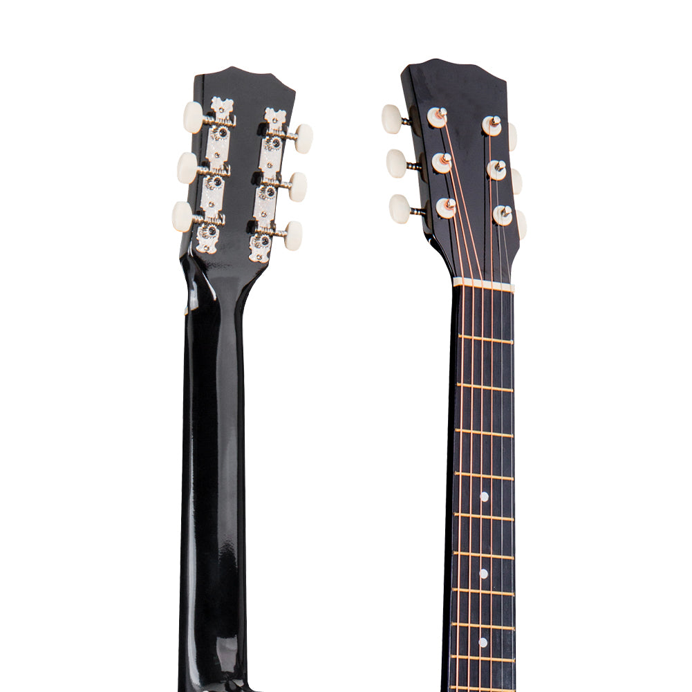 Chitarra Acustica Nera 38" per Principianti Custodia Kit Corde Plettri Tracolla