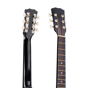 Chitarra Acustica Nera 38" per Principianti Custodia Kit Corde Plettri Tracolla