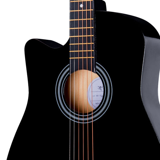 Chitarra Acustica Nera 38" per Principianti Custodia Kit Corde Plettri Tracolla