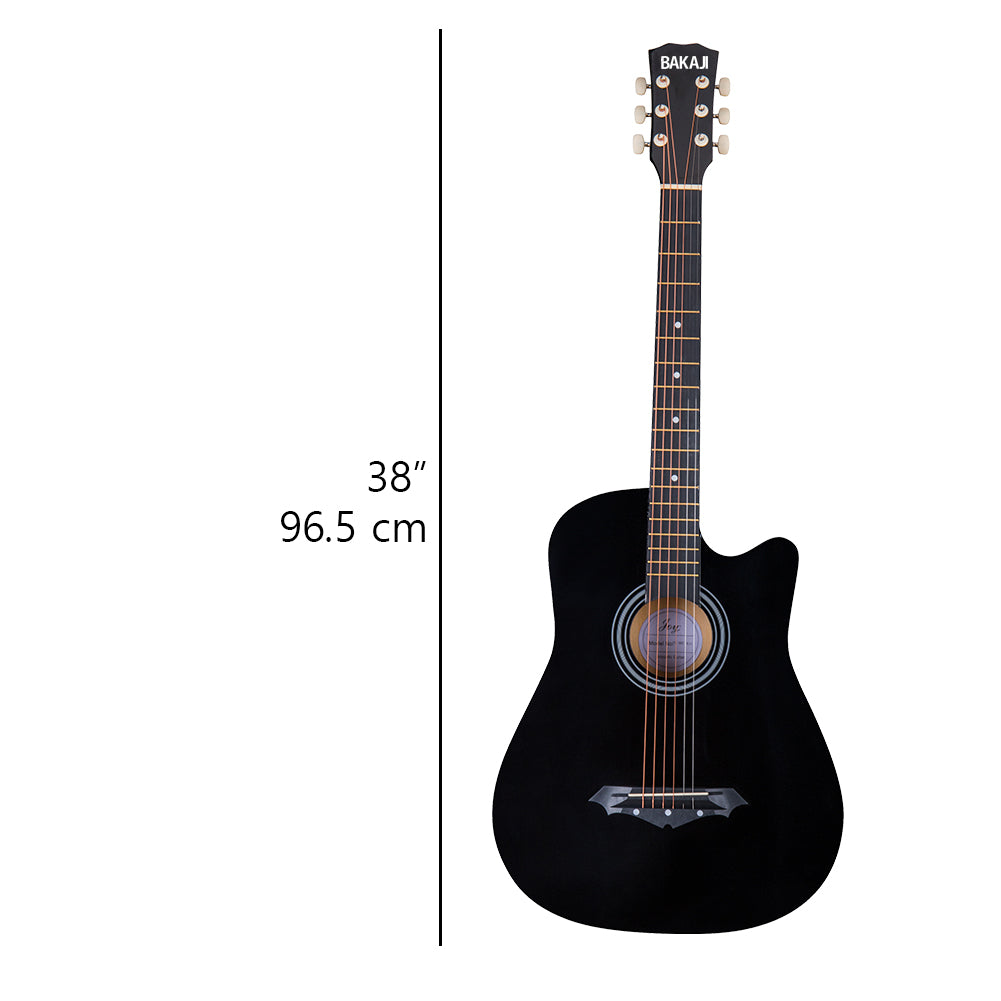 Chitarra Acustica Nera 38" per Principianti Custodia Kit Corde Plettri Tracolla