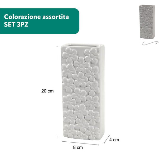 SET 3 PZ EVAPORATORE DA TERMOSIFONE STILE FLOREALE IN CERAMICA DA 20 CM IN COLORE ASSORTITO