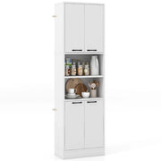 Mobile contenitore 56 x 30 x 190 cm con 2 ante e ripiani aperti finitura opaca robusto legno bianco 20_0010235
