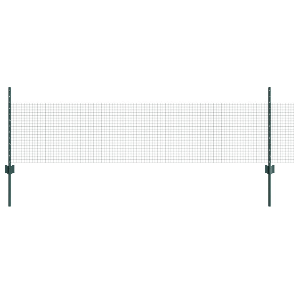 Recinzione Saldata con 44 Pali U Verde 0.5x100 m Acciaio