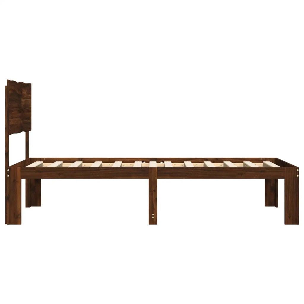 Letto Singolo con Testiera ROSTOCK Marrone Scuro 90 x 190 cm 903314