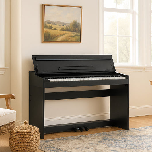 Tastiera Musicale Pianoforte Elettrico con 88 Tasti 3 Pedale e 80 Demo Nero