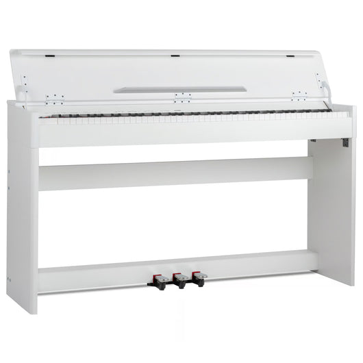 Tastiera Musicale Pianoforte Elettrico con 88 Tasti 3 Pedale e 80 Demo Bianco