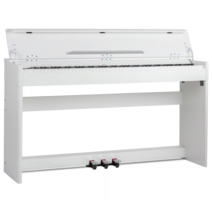 Tastiera Musicale Pianoforte Elettrico con 88 Tasti 3 Pedale e 80 Demo Bianco