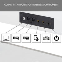 Tastiera Musicale Pianoforte Elettrico con 88 Tasti 3 Pedale e 80 Demo Bianco