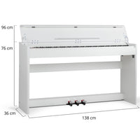 Tastiera Musicale Pianoforte Elettrico con 88 Tasti 3 Pedale e 80 Demo Bianco