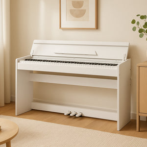 Tastiera Musicale Pianoforte Elettrico con 88 Tasti 3 Pedale e 80 Demo Bianco