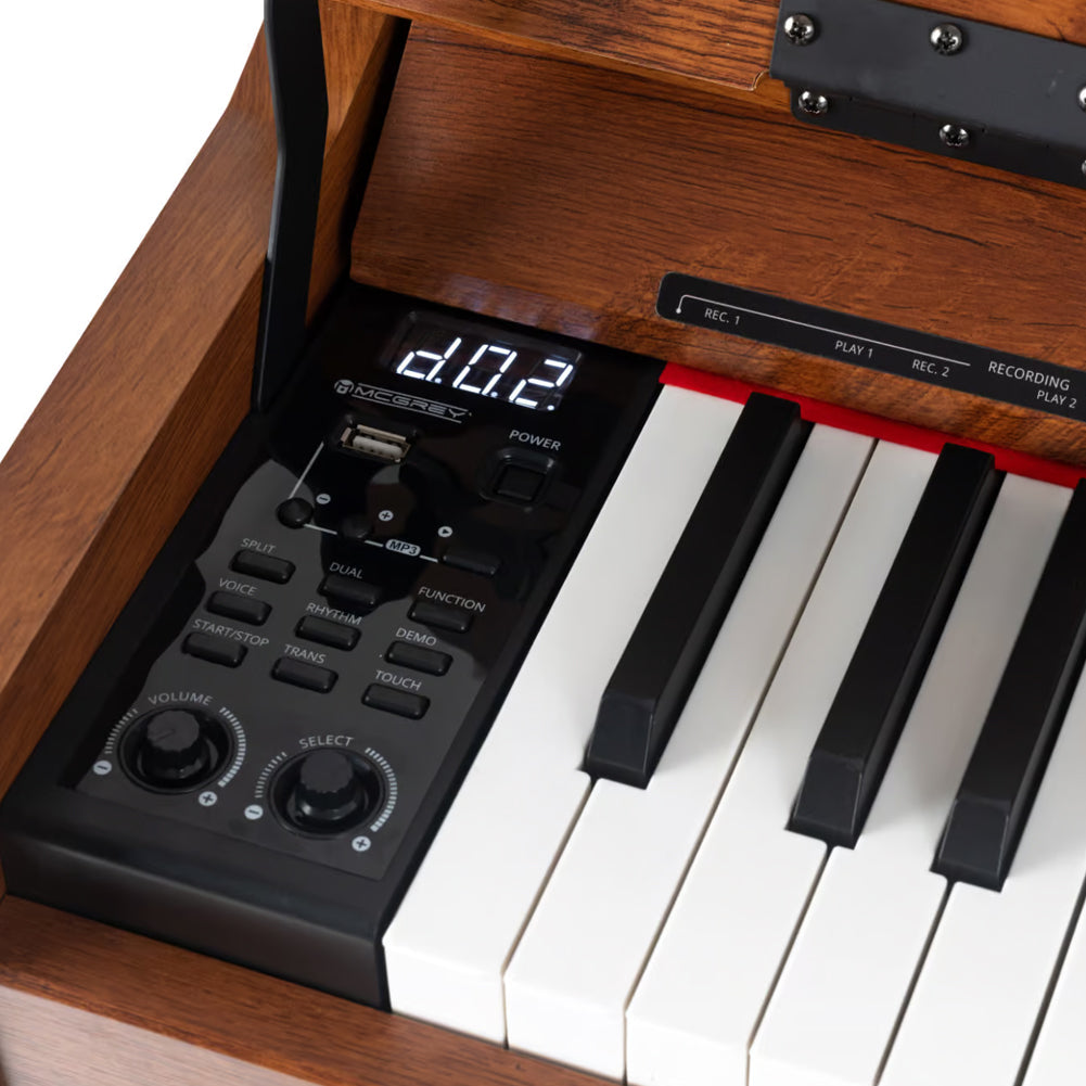 Tastiera Musicale Pianoforte Elettrico con 88 Tasti 3 Pedale e 80 Demo Marrone