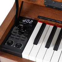 Tastiera Musicale Pianoforte Elettrico con 88 Tasti 3 Pedale e 80 Demo Marrone