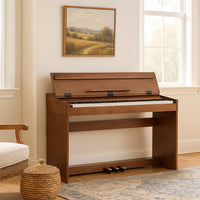 Tastiera Musicale Pianoforte Elettrico con 88 Tasti 3 Pedale e 80 Demo Marrone