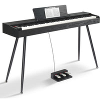 Tastiera Musicale Pianoforte Elettrico Standard con 88 Tasti e Pedaliera Nero