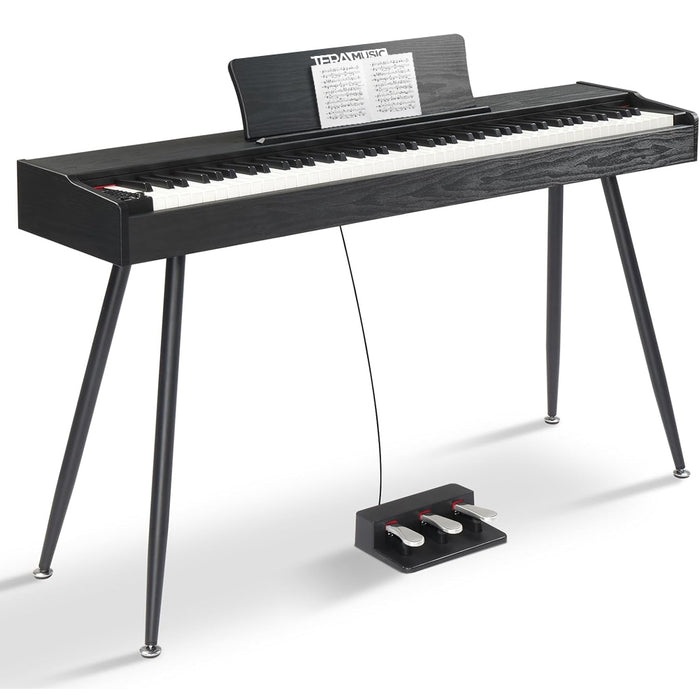 Tastiera Musicale Pianoforte Elettrico Standard con 88 Tasti e Pedaliera Nero