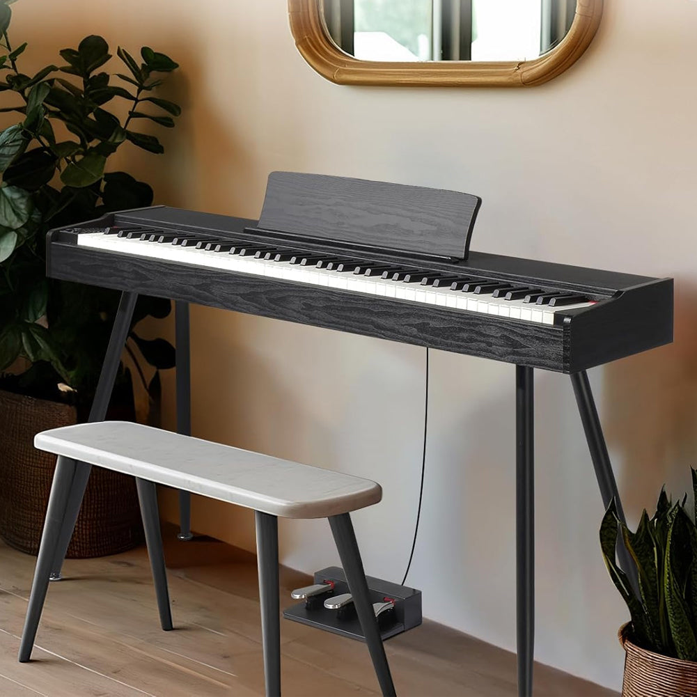 Tastiera Musicale Pianoforte Elettrico Standard con 88 Tasti e Pedaliera Nero
